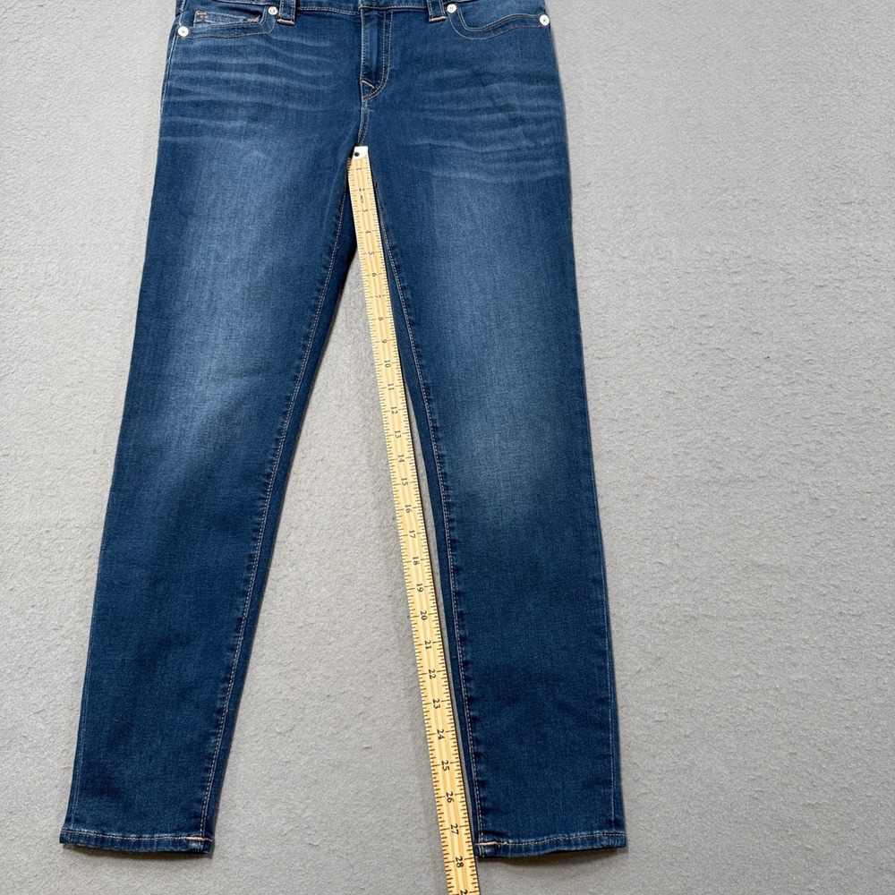 True Religion Jeans Women's 32 Blue Denim Halle Mid Rise Super Skinny Slim Fit - Picture 4 of 6
